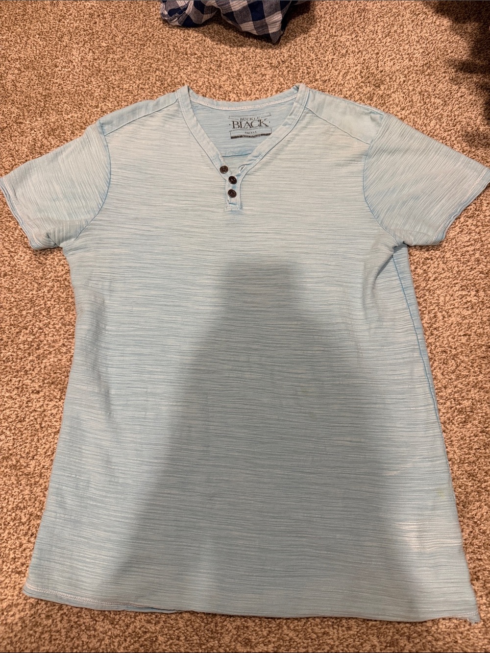 Buckle Light Blue Short Sleeve Henley Tee